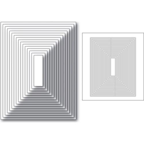 2020 New Rectangle Nesting Layered Metal Cutting Dies For DIY Cut Paper Craft Making Background Album Card Scrapbooking No Stamp