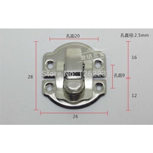 26 * 28mm Antique metal buckle Jewelry box wooden box buckle Gold buckle Small craft silver buckle Wholesale