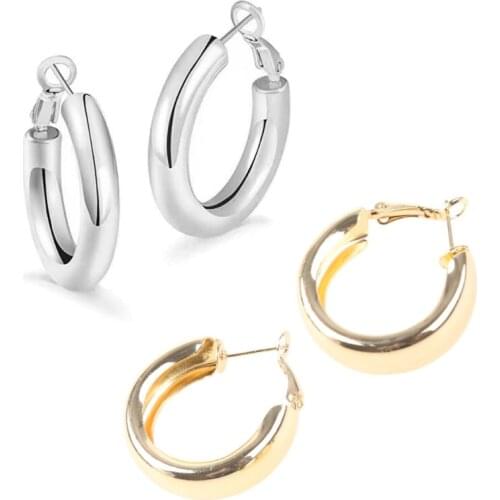 634D Gold/Silver Color Round Earrings for Women Trendy Geometric Drop Statement Earrings Party Fashion Jewelry Gift