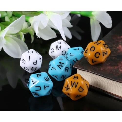 7pcs/set 20-Sided D20 English Alphabet Letters Dials Board Game Accessories For Kids Educational Toys