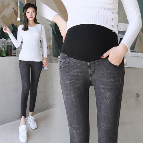 #9021 Maternity Clothes Denim Jeans for Pregnant Women Skinny Pencil Pregnancy Pants Spring Aumntumn Grossesse Ropa Embarazada