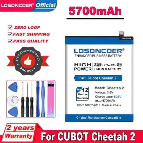 LOSONCOER 5350mAh Cheetah2 Smart Phone Batteries For Cubot Cheetah 2 Battery+Tracking Number