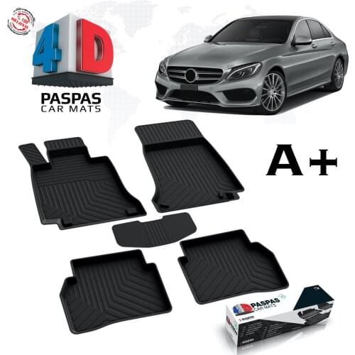 FOR MERCEDES C SERIES W205 BRAND CAR RUBBER MAT BLACK COLOR SLIP-RESISTANT OUTSOLE CUSTOM LUX 2015 2016 2017 2018 2019 2020 2021 MODEL