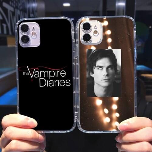 The Vampire Diaries Stefan Damon Phone Case Transparent soft For iphone 5 5s 5c se 6 6s 7 8 11 12 plus mini x xs xr pro max