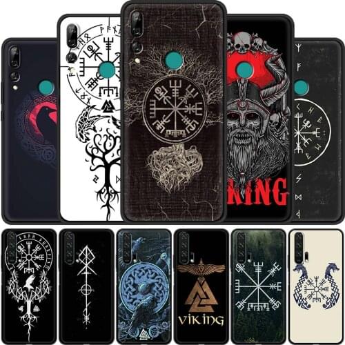 Soft Phone Case For Huawei P30 P40 Lite E P Smart Z Y6 2019 2021 P20 Pro Honor 20 9X Play 9A Cover Funda Viking Vegvisir Logo