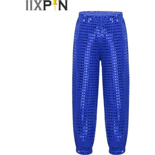 Kids Boys Girls Jazz Dance Hip hop Costume Shiny Sequins Dance Pants Trousers for Hip-hop Jazz Stage Performance Street Dancing