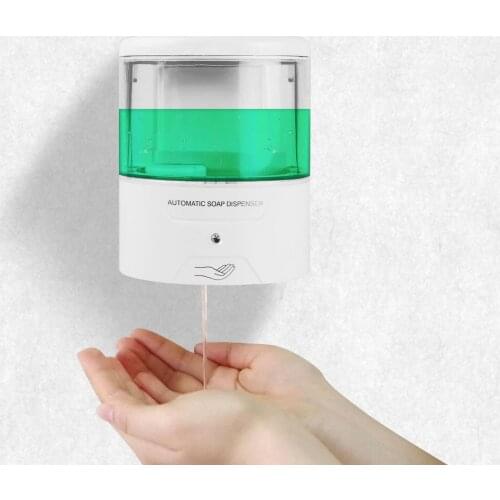 600ml Soap Dispenser Battery Powered Wall-Mount Automatic Sensor Touch-free Kitchen Soap Lotion Pump for Kitchen Bathroom WJ602