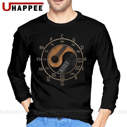 Mens Love Playing Guitar Custom Long Sleeve Print Plus Size Bottoming Shirt Punk T Shirts Men Thanksgiving Day Gift
