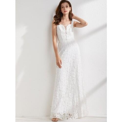 Eightree Boho Wedding Dress V Neck Lace Appliques Bride Dress 2021 Bohomian Wedding Gowns