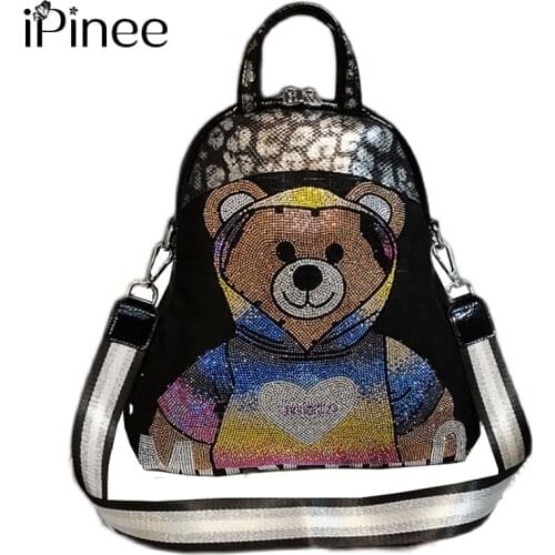 IPinee Cute Backpack Women Mochila Luxury Designer Leather Backpacks Travel Small Backpack School Bags for Girls