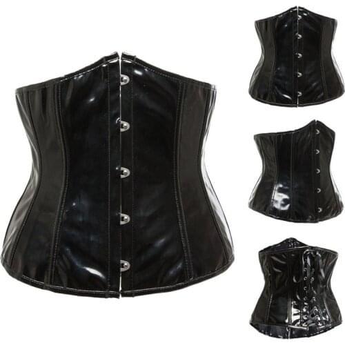 PU Leather Steampunk Corset Waist Trainer Corset Polyester WOMEN Bustiers & Corsets