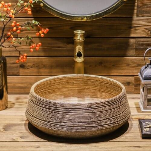 Jingdezhen hand maded ceramic porcelain art bathroom sink basin wash bowl ceramic wash basin bathroom sink