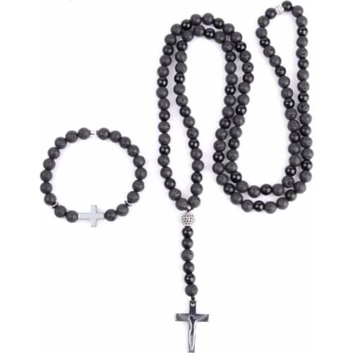 Classic Fashion Long Necklace Women Men Natural Stone Black Paired Bracelets Necklaces Gifts For Give Best Friends Dropshipping