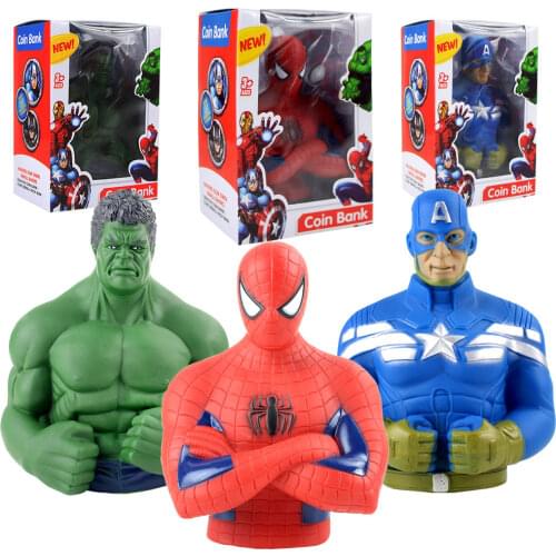 The Avengers Coin Bank Hulk Spiderman Captain America Piggy Bank Model Toys Gifts for Children