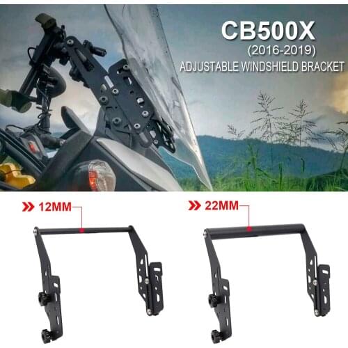 Motorcycle GPS Mount Phone Plate Bracket&Adjustable Windshield Kit For Honda CB500X CB 500 X 2016 2017 2018 2019