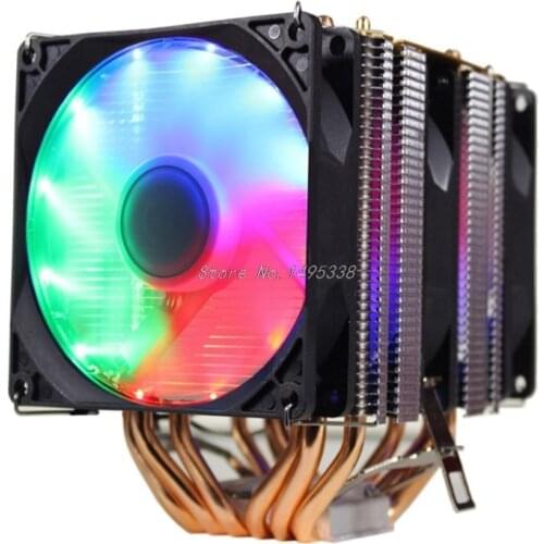 CPU Cooler High Quality 6 Heat-Pipes Dual-Tower Cooling 9cm RGB Fan Support 3 Fans 3PIN CPU Cooling Fan For Intel and For AMD