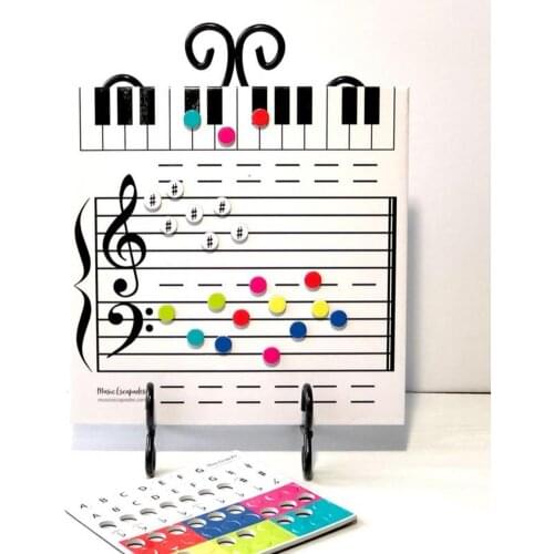1 Set Magnetic Music Staff Board Erasable Paper Enjoyable Musical Theory Instruction Whiteboard Toy for Kids
