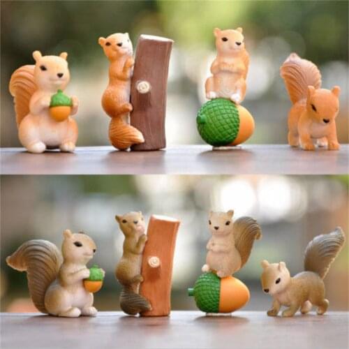 DIY Squirrel Mini Miniature Fairy Garden Ornament Decor Dollhouse Accessories