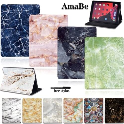 Marble Soft Leather Cover Case for iPad 2019 7th 10.2 inch Anti-Dust PU Leather Tablet Case Protective Shell