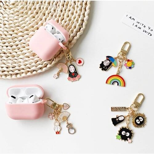 Cartoon Japan Anime Spirited Silicone Apple Airpods 1 2 Accessories Case Protective Cover Bag Pendent Charm Airpods Accessories