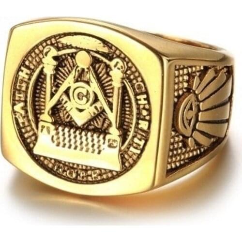 Mason Freemasonry Theme Ring High Quality Metal Mens Jewelry Ring