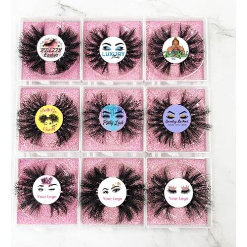 False Eyelashes 5D 3D Mink Lashes Wholesale 10/20/30/40 Pairs 25mm Mink Eyelashes Fake Fluffy Magnetic Eyelashes Box Package