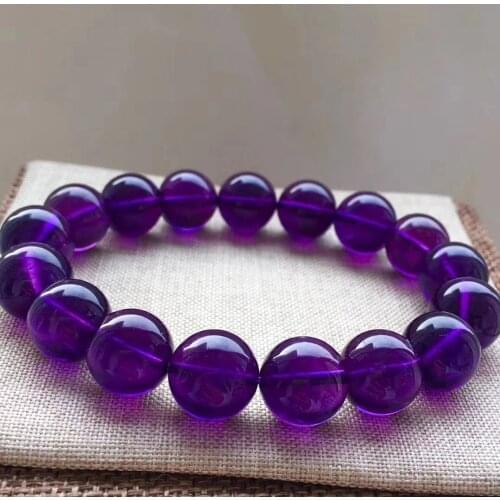 Natural Purple Amethyst Quartz Gemstone Clear Round Beads Bracelet Woman Men Healing Stone 10mm 12mm 14mm 16mm Gift AAAAA