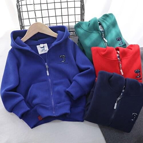 2021 New Autumn Childrens Polar Fleece Outerwear Girl zipper Coat plus velvet thickened Clothing Jacket Boy Winter Jacket
