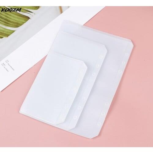 5PCS Binder Pockets A5 A6 A7 Binder Folders For Notebook Binder Transparent Document Filing Bags Notebook Binder