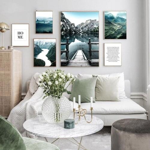 Scandinavian Poster Dolomites Lake Nature Landscape Nordic Style Wall Art Canvas Prints And Posters Painting Living Room Decor