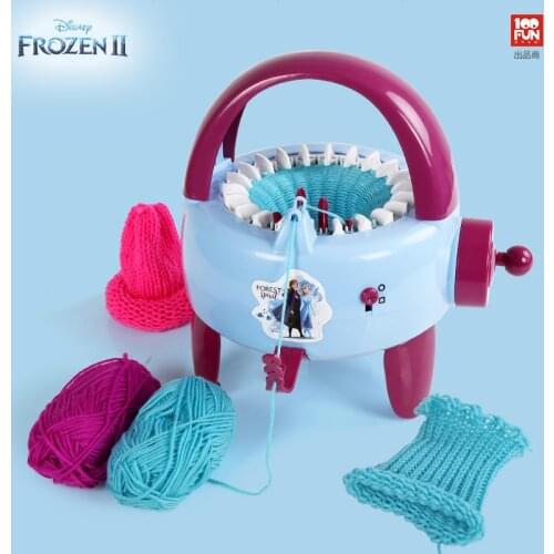 Disney Frozen 2 Plastic Needle Sewing Tools DIY Hand Knitting Machine Weaving Loom for Scarf Hat Kids Children Pretend Play Toys