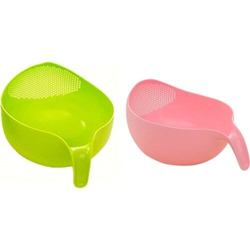 Durable Rice Washing Filter Strainer Kitchen Tool Beans Peas Sieve Basket Colanders Cleaning Gadget Filtering With Handle Newest