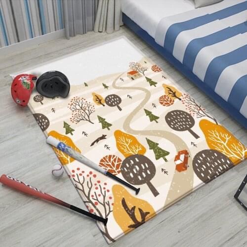 Dropshipping Hot Selling Fashion Children Flannel Carpet Baby House & Car Carpet Baby Play Mat Rectangular Childrens Carpet