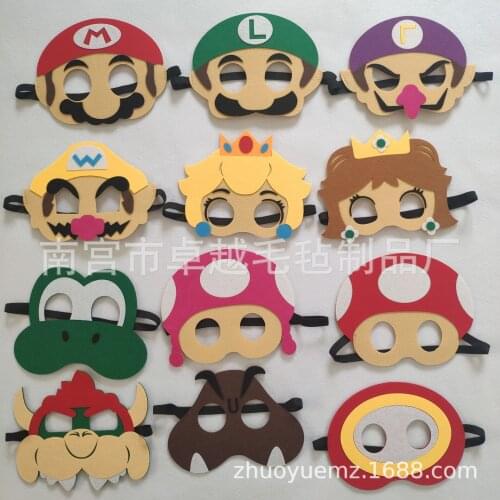 Super Mario Bros Masks For Kids Masks With Elastic Rope Party Cosplay Favors Masks For Halloween Party Decoration Accessories