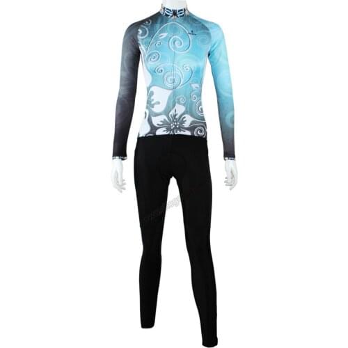 Blue unique bicycle for girls cute long sleeved jersey bike riding classic for sport