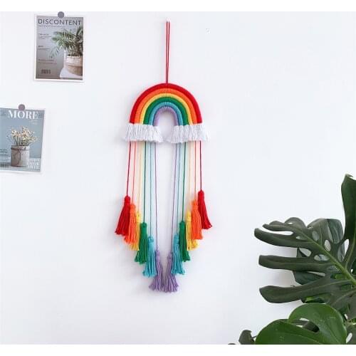 Nordic Kids Room Beads Garland Wall Decoration Handmade Rainbow Nursery Room Decor Hanging Decor Boys Girls Room Decor