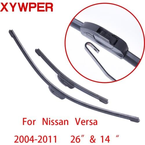 XYWPER Wiper Blades for Nissan Versa 2004 2005 2006 2007-2011 26"&14"Car AccessoriesSoft Rubber Car Windshield Wiper blades