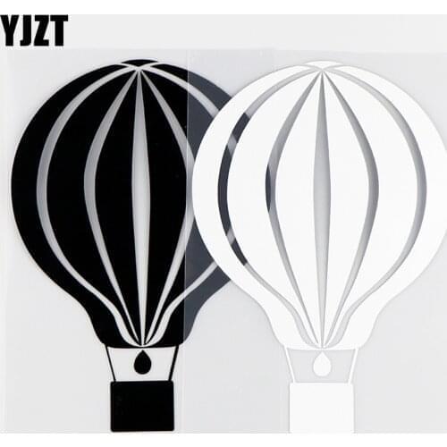 YJZT 10X15CM Hot Air Balloon Flying IntoThe Sky Fun Car Sticker Vinyl Decal Art Decoration Black / Silver 10A-0272