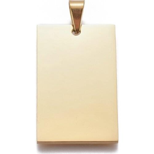 10pcs 304 Stainless Steel Rectangle Pendants Charms Stamping Blank Tag for Jewelry Making DIY Accessories Findings 40x25x2mm