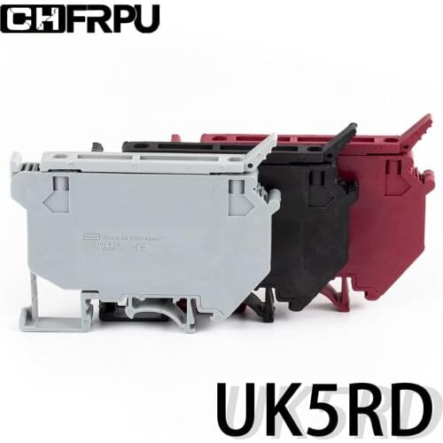 10Pcs Din Rail Terminal Block UK5 HESI Connductor Universal Class Screw Wire Connector Strips Disassemble assembly