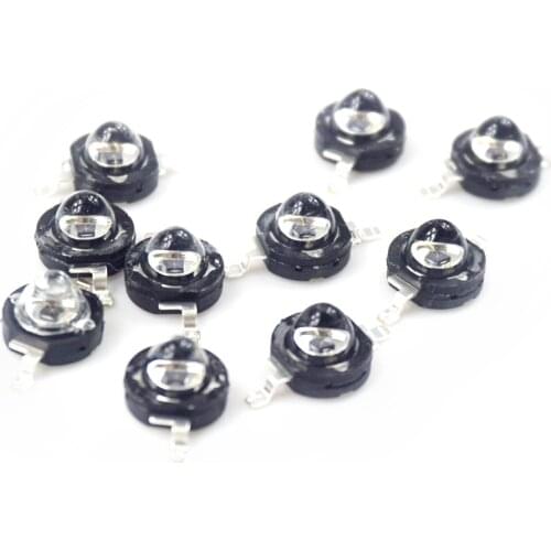 10PCS/lot 1W 3W High Power led IR 740nm 850nm 940nm infrared IR led light beads 60 degree Black 1.4 ~ 1.6V