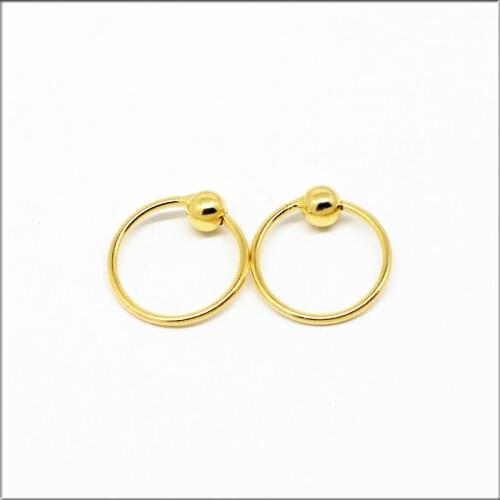2019 new Real 925 sterling silver earrings fashion 24K Gold filled earrings Small round hoop earrings for women