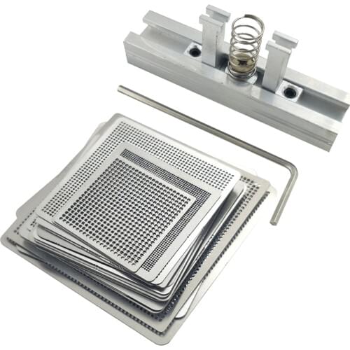 27Pcs Bga Reballing Platform Universal Stencil Steel Net North South Bridge Display Card Notebook Mobile Phone Repair Platform