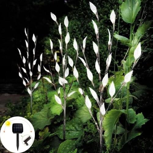 Solar Lights Tree Branch Leaf Shape Lamp 3 IN 1 60 LED Leaves Branch Fairy Decorative String Light For Outdoor Garden Lawn Patio