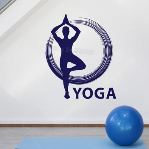 3D Vinyl Decal Yoga Studio Decor Yoga Pose Wall Sticker Oriental Nirvana Home Decor Living Room Yoga Club Art Murals YY639
