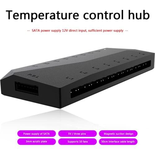 5V 3 Pin ARGB Splitter Hub PWM Fan LED Controllers SATA Power for ID-COOLING HA-02 Household Computer Accessories