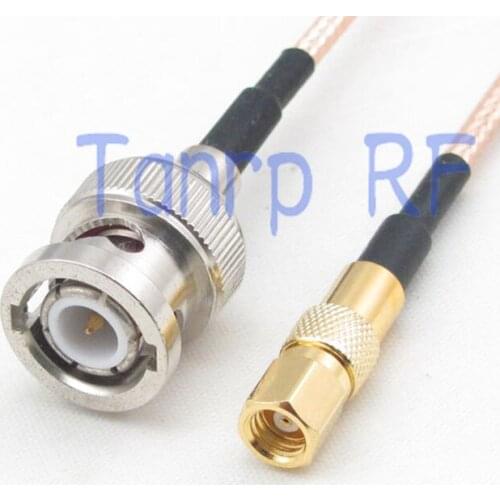 6in SMC male plug to BNC male plug RF adapter connector 15CM Pigtail coaxial jumper extension cord cable RG316