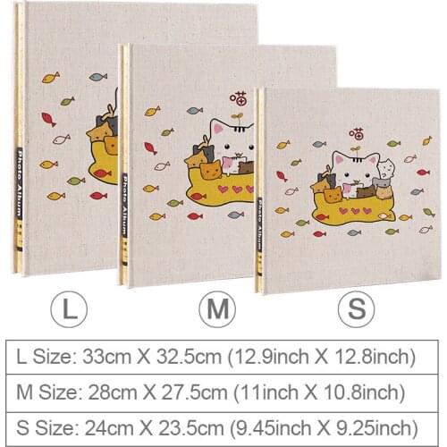 Photo Album Dust Free Scrapbook for Baby Family Linen Cover DIY Gift Magnetic Travel Travel Book 40 Self Adhesive Sticky Pages
