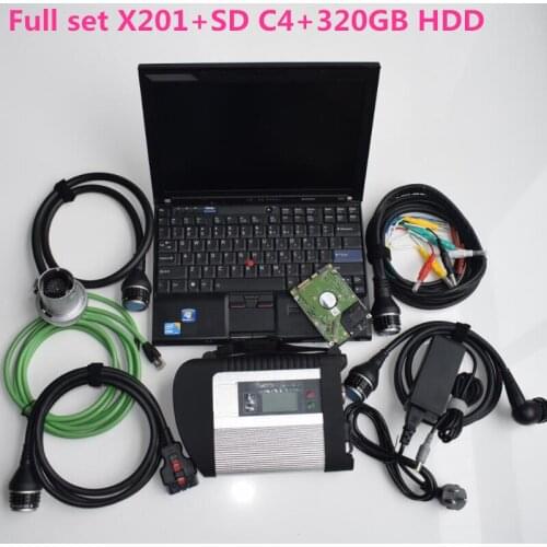 Auto Repair Scanner automotivo diagnosis MB Star C4 SD Connect C4 with used laptop X201 I7 8G 320GB HDD with software V12/2020