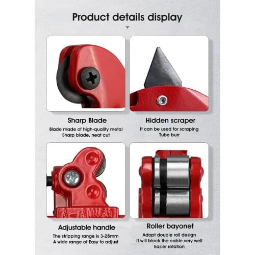 Free shipping Fiber optic cable slitter tube cutter Heavy Duty Tubing Cutter cable stripper for 3-28mm